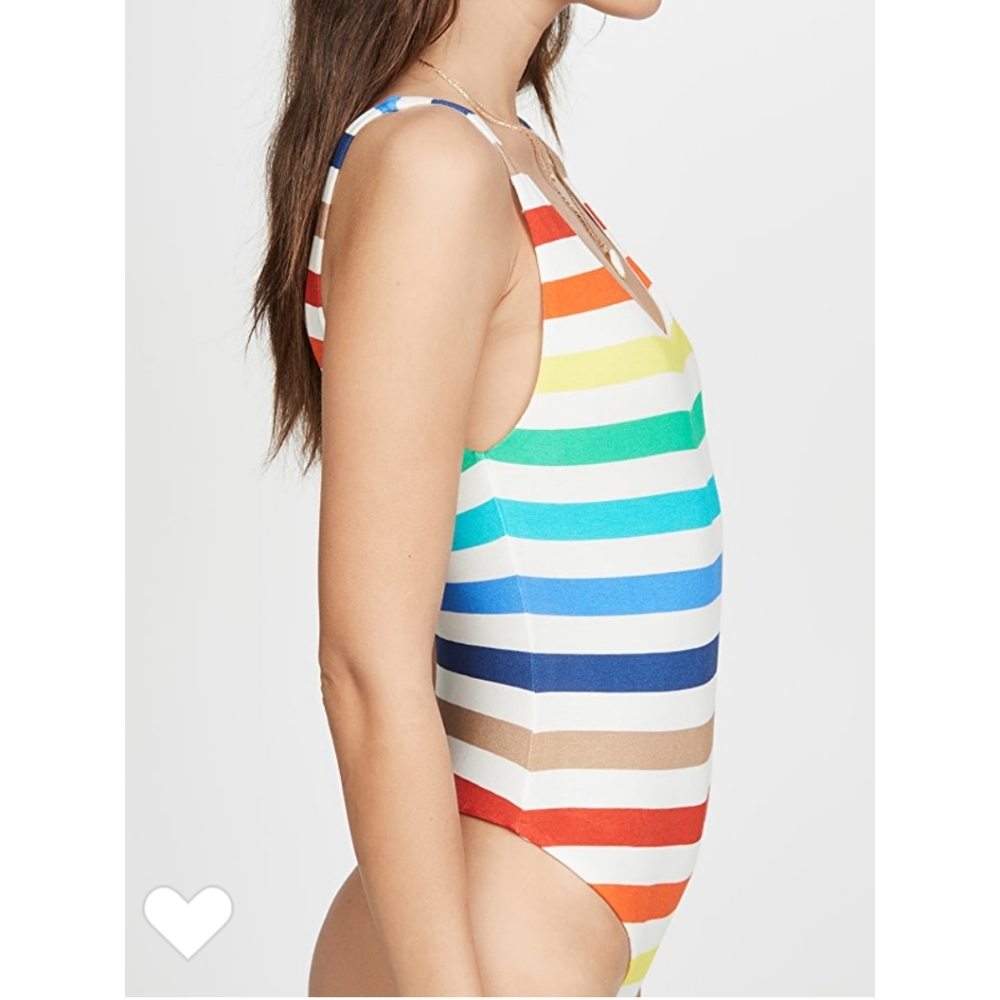 Alice + Olivia Deanne Bodysuit Rainbow Stripe - Picture 6 of 6